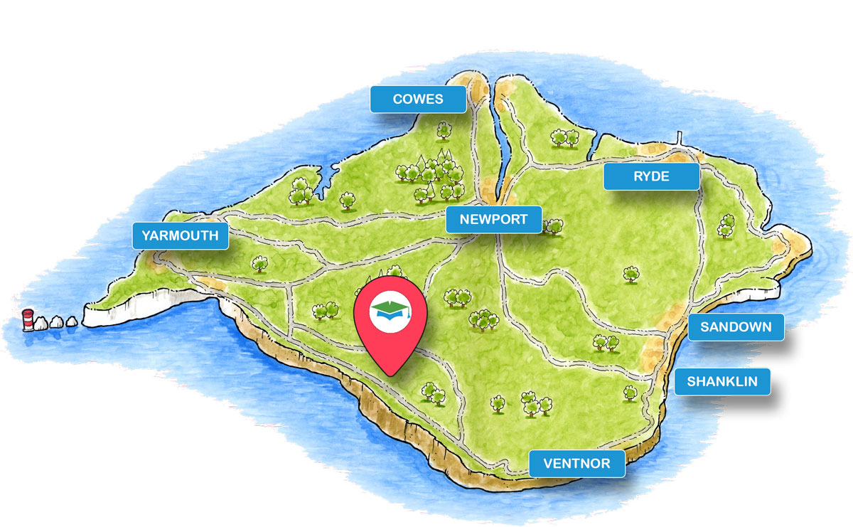 School trip Isle of Wight location map for Dinosaur Expeditions